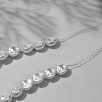 Бусины пластиковые на нити &laquo;Жемчуг&raquo; 1,1&times;1&times;0,4 см, (набор 110 шт.), цвет белый