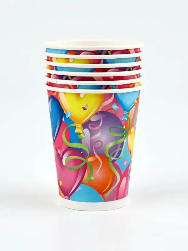 Стаканы бумажные Праздничное настроение 200мл 6шт