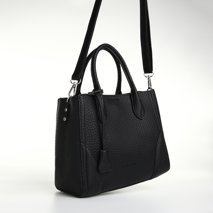 Сумка женская на молнии, TEXTURA, маленький размер, цвет чёрный Сумка женская на молнии, TEXTURA, маленький размер, цвет чёрный