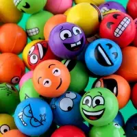 Мяч каучуковый &laquo;Смайлики&raquo;, 2,7 см, цвета МИКС