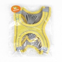 Комплект с мягкой шлейкой, размер XXS, поводок 150 х 1,5 см, ОГ 28-30 см,ОШ 24-26 см, жёлтый Комплект с мягкой шлейкой, размер XXS, поводок 150 х 1,5 см, ОГ 28-30 см,ОШ 24-26 см, жёлтый