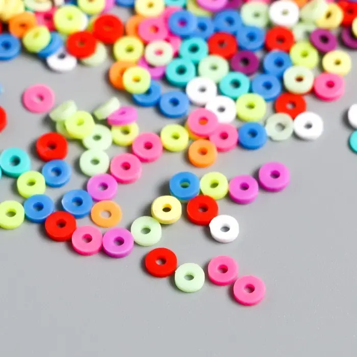 Бусины для творчества PVC "Колечки яркое лето" набор &asymp; 330 шт 0,1х0,4х0,4 см