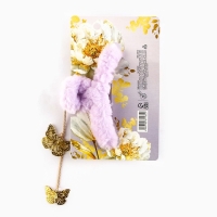 Краб для волос пушистый «Самая красивая» с подвеской, 3 х 12 см Краб для волос пушистый «Самая красивая» с подвеской, 3 х 12 см