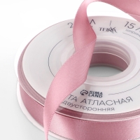 Лента атласная двухсторонняя №165 15мм*25&plusmn;1м пыльная роза TR