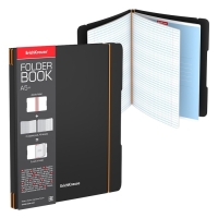 Тетрадь А5, 96 листов в клетку ErichKrause "FolderBook Accent" на резинке, сьемная черная пластиковая обложка, блок офсет, белизна 100% Тетрадь А5, 96 листов в клетку ErichKrause "FolderBook Accent" на резинке, сьемная черная пластиковая обложка, блок офсет, белизна 100%
