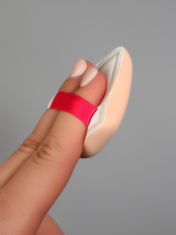 Спонж д/макияжа треуг с держат 7*7см  в пласт футляре латекс белый пакет QF