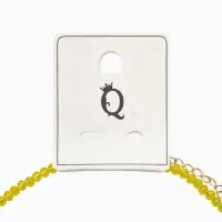 Чокер из бисера &laquo;Хрусталь&raquo;, сердце, жёлтый в золоте, 37 см + 5 см доп, цепочка