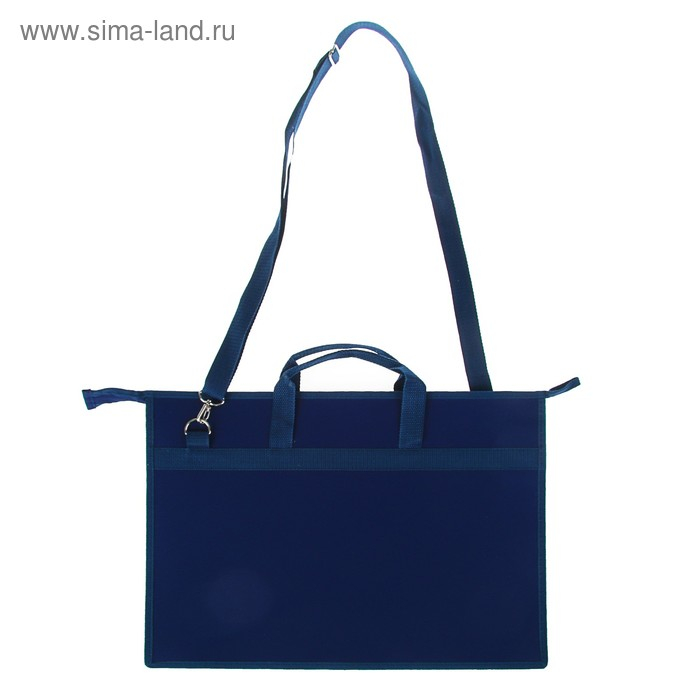 Папка для чертежей и рисунков A3, 420 х 343 х 50 мм, с ручками, пластиковая, молния сверху, 0.9 мм, Папка для чертежей и рисунков A3, 420 х 343 х 50 мм, с ручками, пластиковая, молния сверху, 0.9 мм, "Стандарт" ПР 5, плечевой ремень, тёмно-синяя