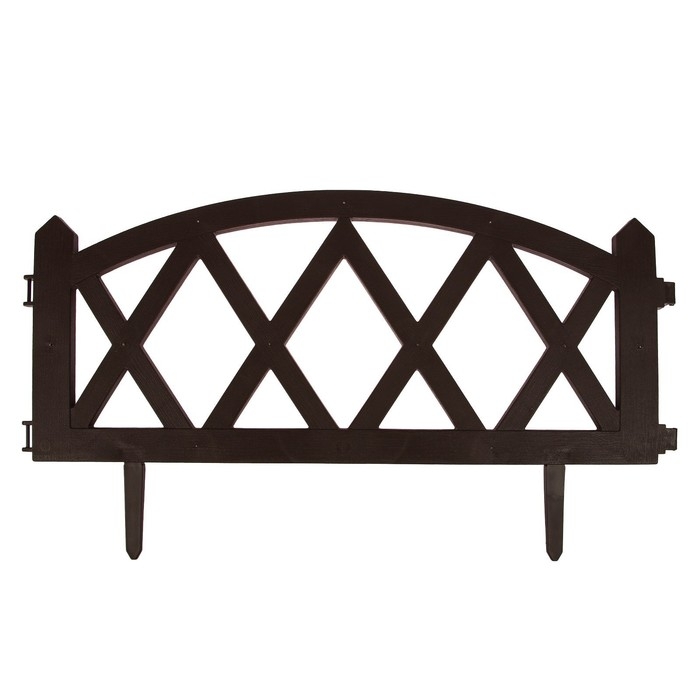 Ограждение декоративное, 35 &times; 232 см, 4 секции, пластик, коричневое, MODERN, Greengo