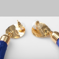 Серьги &laquo;Кисти&raquo; классика, цвет синий в золоте, L кисти 9,5 см