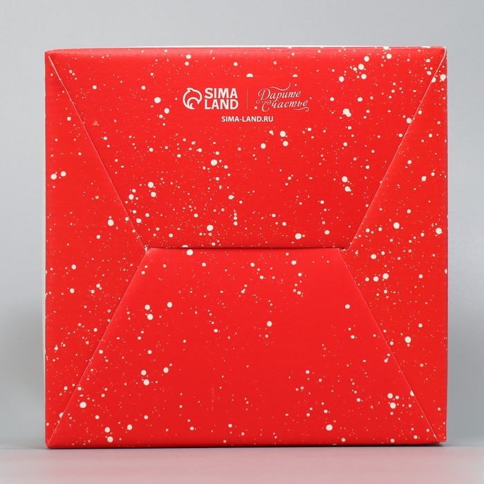 Коробка кондитерская с окном, сундук, &laquo;Чудо&raquo; 20 х 20 х 20 см, Новый год