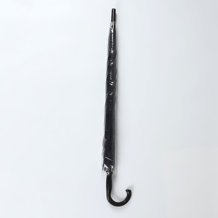 Зонт - трость полуавтоматический «Однотонный», двухслойный, 16 спиц, R = 52/60 см, D = 120 см, цвет черно-белый Зонт - трость полуавтоматический «Однотонный», двухслойный, 16 спиц, R = 52/60 см, D = 120 см, цвет черно-белый