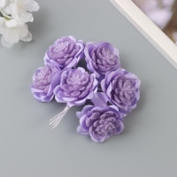 Декор для творчества "Камелия" фиолетовый (1 набор=1 букет) в букете 6 шт 4х11 см