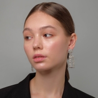 Серьги металл &laquo;Карибы&raquo; прямоугольные, цвет серебро