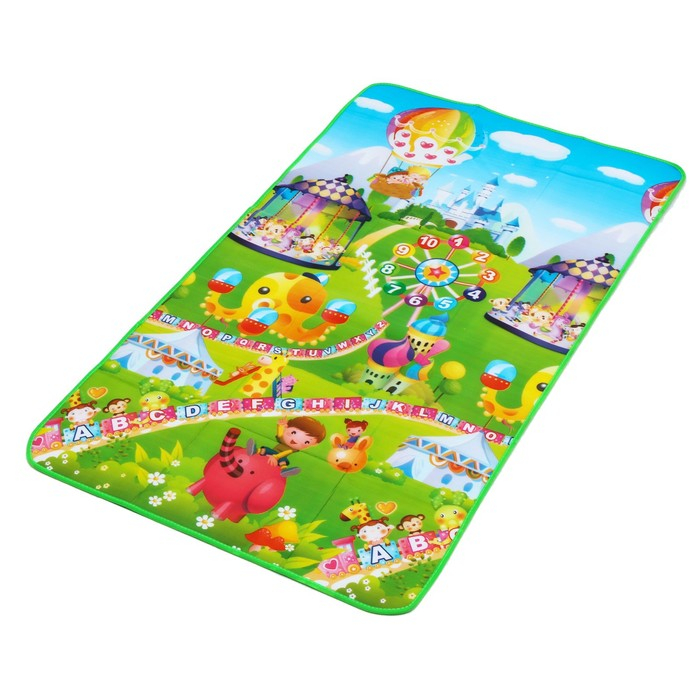 Игровой коврик для детей на фольгированной основе &laquo;Карусель&raquo;, размер 180х100x0,5 см, Крошка Я
