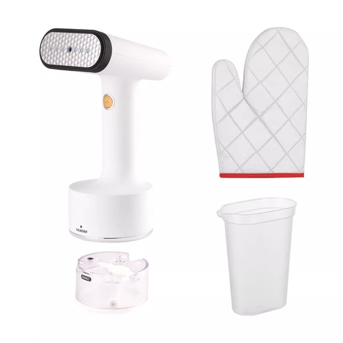 Отпариватель Kitfort KT-9152, ручной, 1500 Вт, 150 мл, 20 г/мин, шнур 2.5 м, белый