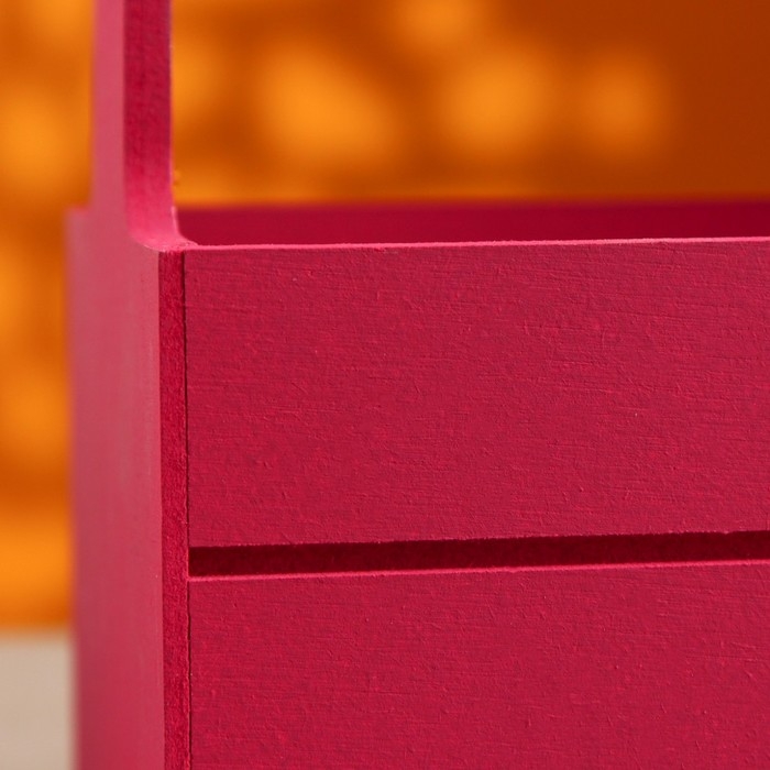 Кашпо деревянное 25.5&times;15&times;30 см "Аром", ручка канат, Бордо