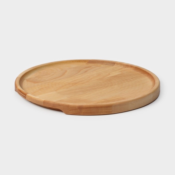 Блюдо для подачи Adeliсa, d=25&times;1,8 см, массив берёзы, пропитано маслом, цвет натуральный