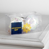 Набор ёлочных шаров &laquo;Мишура блестящая&raquo; 2 шт., батарейки, 1 LED, свечение RGB