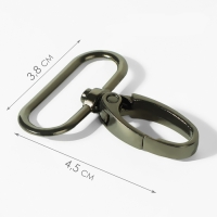 Карабин металлический, 45 &times; 38 мм / 32 &times; 2,7 мм, 10 шт, цвет чёрный никель