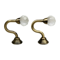 Крючок для штор "ТУНДРА" KS007, однорожковый, цвет бронза