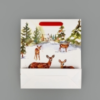 Пакет подарочный новогодний ламинированный &laquo;Прогулка в зимнем лесу&raquo;, M 30 х 26 х 9 см, Новый год