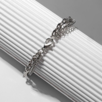 Браслет металл &laquo;Мишка&raquo; STAR, цвет чёрный в серебре, L=16 см