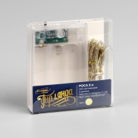 Гирлянда «Нить» 5 м роса, IP20, серебристая нить, 100 LED, 2 режима, батарейка AAх3 (не в комплекте), свечение тёплое белое Гирлянда «Нить» 5 м роса, IP20, серебристая нить, 100 LED, 2 режима, батарейка AAх3 (не в комплекте), свечение тёплое белое