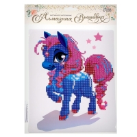 Алмазная вышивка &laquo;Пони&raquo;, с частичным заполнением, с подставкой, 21 &times; 25 см