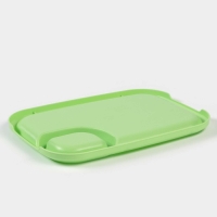 Блюдо для шашлыка с соусницей 30,3&times;21&times;2,5 см, цвет зеленый