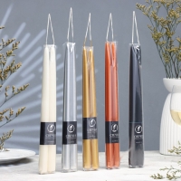 Набор свечей античных ручной работы, 2х30 см, 10 ч, 73 г, 2 штуки, чёрная