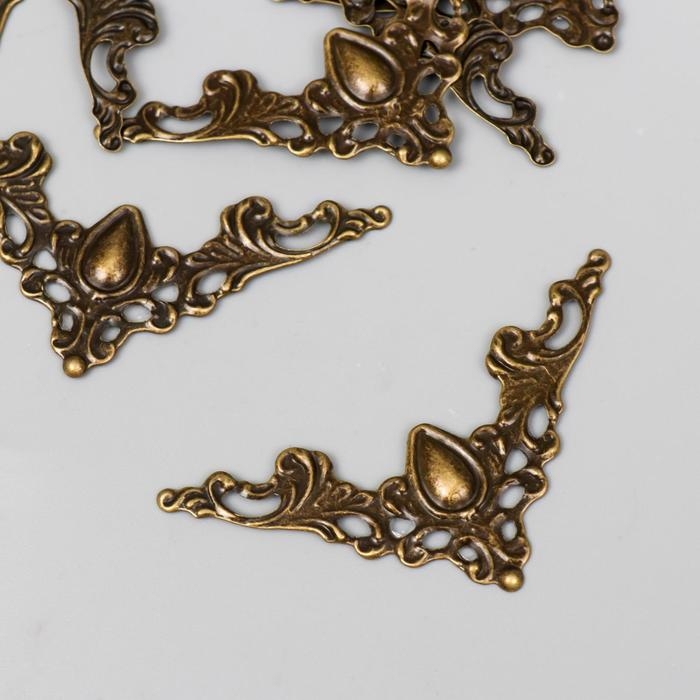 Уголок металл "Узорный" (набор 10 шт.) 4х4 см