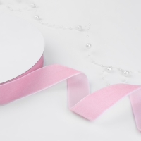 Лента бархатная, 25 мм, 18 &plusmn; 1 м, цвет розовый №02