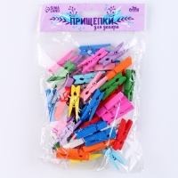 Набор прищепок для декора «Классика» 50 шт., 1 шт. — 3,5 см, МИКС Набор прищепок для декора «Классика» 50 шт., 1 шт. — 3,5 см, МИКС
