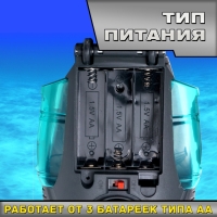 Акула &laquo;Белая&raquo;, работает от батареек, световые и звуковые эффекты, цвет серый