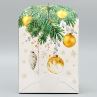 Складная коробка под маленький торт &laquo;С Новым годом&raquo;, шары, 15 х 15 х 18 см, Новый год
