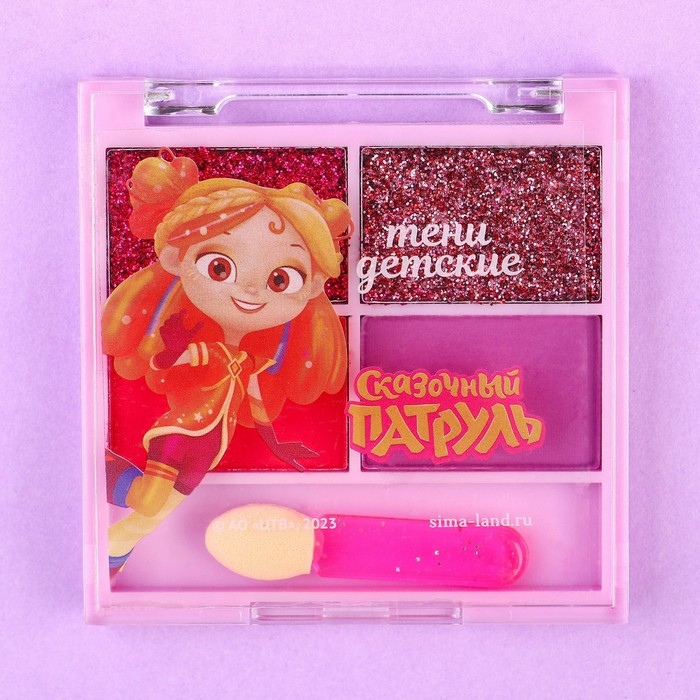 Тени для век детские, 4 цвета Тени для век детские, 4 цвета "Подружки", Сказочный патруль, МИКС