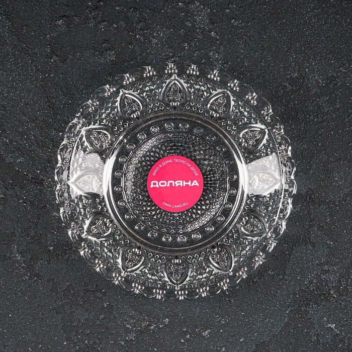 Блюдце стеклянное Доляна &laquo;Эльза&raquo;, d=12,7 см, цвет прозрачный