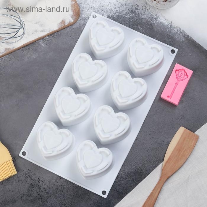 Набор кондитерский Доляна, 2 предмета: форма для муссовых десертов 29,5×17×4,3 см, молд 6,7×3,3 см Набор кондитерский Доляна, 2 предмета: форма для муссовых десертов 29,5×17×4,3 см, молд 6,7×3,3 см