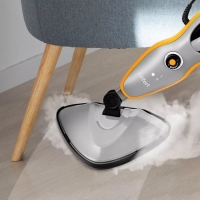 Паровая швабра Kitfort КТ-1047, 1500 Вт, 370 мл, шнур 8 м, серо-оранжевая Паровая швабра Kitfort КТ-1047, 1500 Вт, 370 мл, шнур 8 м, серо-оранжевая