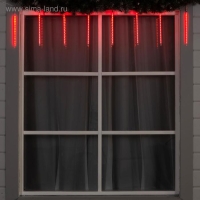 Гирлянда &laquo;Сосульки&raquo; 2.5 &times; 0.3 м, IP65, прозрачная нить, 192 LED, свечение красное с эффектом стекания, 12 В