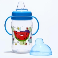 Поильник - непроливайка детский с мягким носиком &laquo;Фрукты&raquo;, 270 мл., с ручками, цвет МИКС