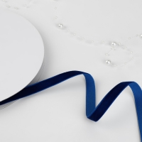 Лента бархатная, 10 мм, 18 &plusmn; 1 м, цвет синий №47