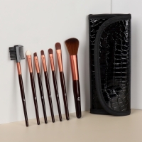 Набор кистей для макияжа &laquo;Рептилия&raquo;, 7 предметов, чехол на кнопке, цвет чёрный