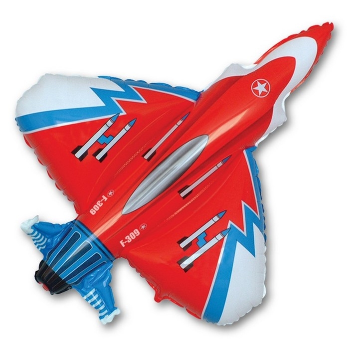 Шар фольгированный 39" &laquo;Истребитель&raquo;, цвет красный