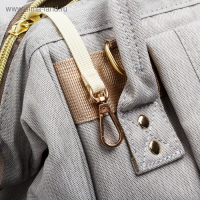 Сумка рюкзак для мамы и малыша с термокарманом, термосумка - портфель, цвет серый/зеленый Сумка рюкзак для мамы и малыша с термокарманом, термосумка - портфель, цвет серый/зеленый