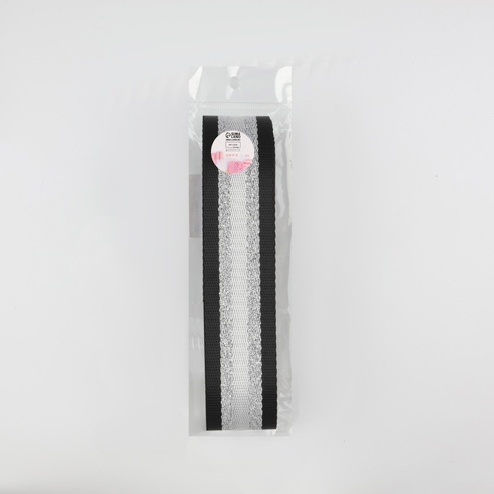 Стропа ременная &laquo;Полосы&raquo;, 38 мм, 3 &plusmn; 0,1 м, цвет чёрно-белый