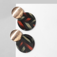 Серьги акрил &laquo;Круг&raquo;, цветные в золоте