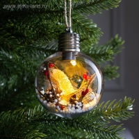 Ёлочный шар &laquo;Новый год&raquo;, батарейки, 1 LED, свечение тёплое белое