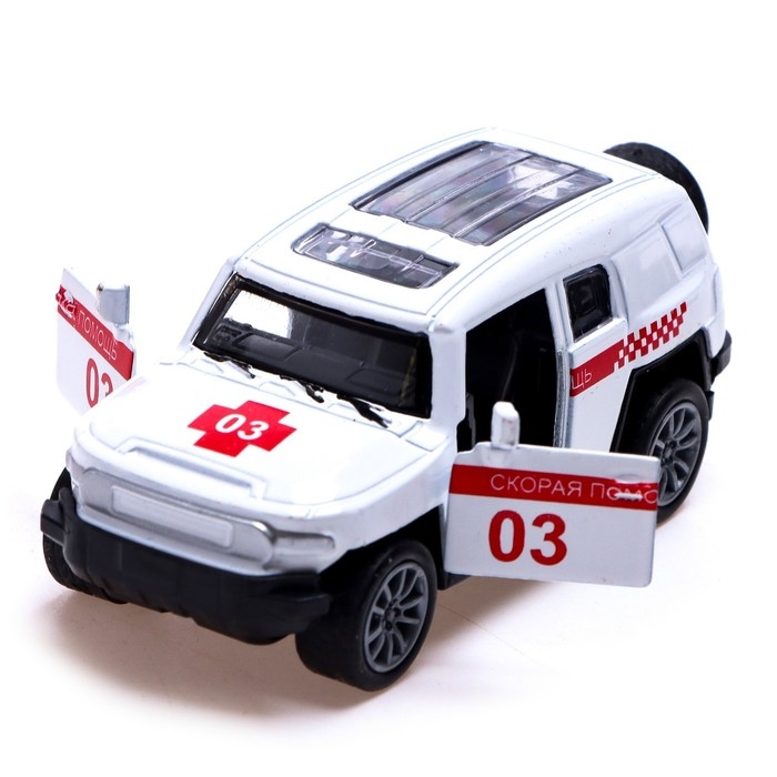 Машина металлическая &laquo;Скорая помощь&raquo;, инерционная, открываются двери, масштаб 1:48, цвет белый